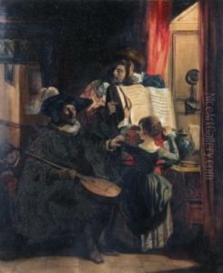 Le Concert Familial by Camille-Joseph-Etienne Roqueplan