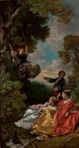 La Balancoire by Camille-Joseph-Etienne Roqueplan