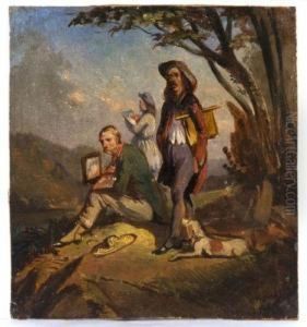 Trois Artistes Sur Le Motif by Camille-Joseph-Etienne Roqueplan