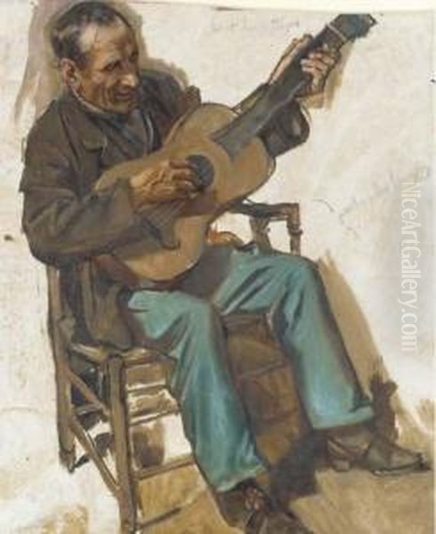 Seated Guitarist - view 1