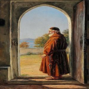 Munk I En Dor by Martinus Rorbye