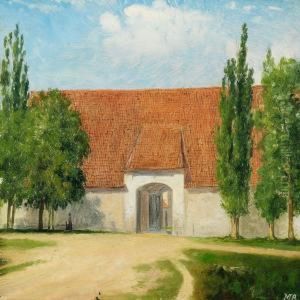 A Stable, Presumably At Gjorslev Manor by Martinus Rorbye