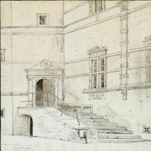 Slotstrappen Paa Voergaard by Martinus Rorbye