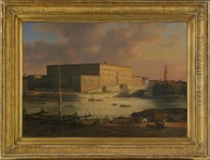 Utsikt Mot Stockholms Slott Fran Kungstradgarden by Martinus Rorbye