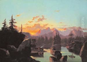 Ultime Luci Sul Lago Alpino by Costantino Rosa