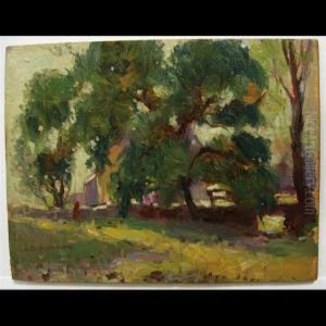 Trees, Figure And House