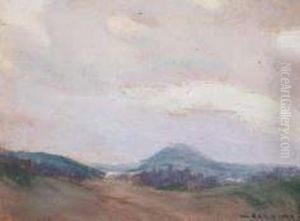 Landscape Under A Pink Sky by Arthur Dominique Rosaire
