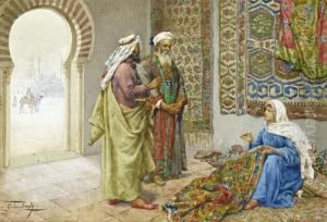 A Moorish Carpet Merchant by Giulio Rosati