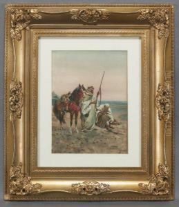 Horsemen In The Desert, One Cleaning His Gun