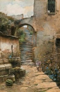Malerische Gasse Mit Steintreppe