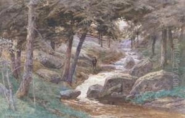 A Huntsman By A Wooded Stream - view 1