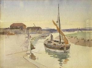 Barge On The River Rother At Rye, No. 52; Thebluebell Wood (double-sided) by David Thomas Rose