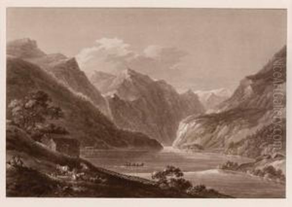 Konvolut Von 3 Ansichten: A) "defile De Schellenberg - view 1