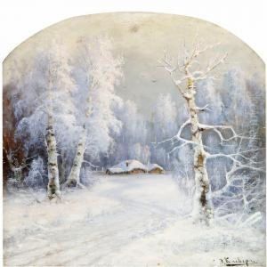 A Pair Of Russian Summer And Winter Landscapes A Pair Of Russian Summer And Winter Landscapes