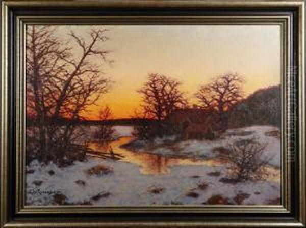 Aftonrodnad Over Insjolandskap - view 1