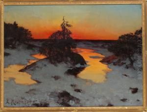 Skymningslandskap by Edvard Rosenberg