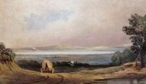 Extensive River Landscape With Cart - view 1