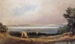 Extensive River Landscape With Cart by Charles Rosenberg
