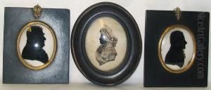 A Silhouette Portrait Of A Gentleman, Profile To Right, Wearing A Frilly Cravat A Silhouette Portrait Of A Gentleman, Profile To Right, Wearing A Frilly Cravat