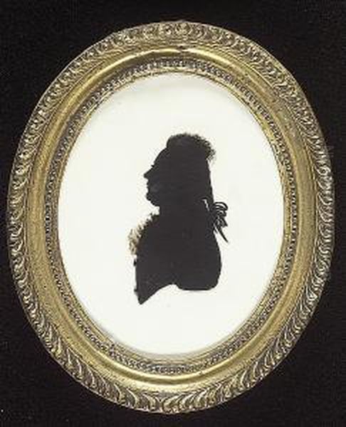 A Silhouette Of A Gentleman, Called Joseph Ward, Profile To The Left, Wearing Coat And Frilled Cravat, His Hair In A Pigtail - view 1