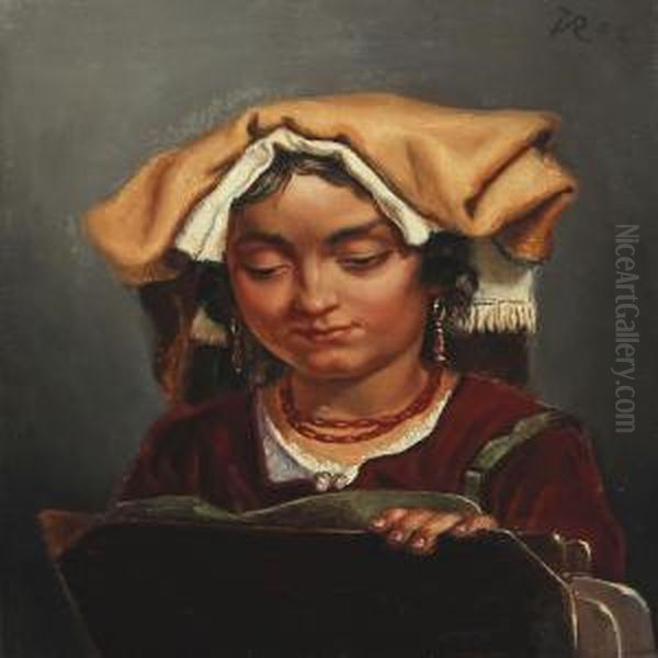 A Reading Young Italian Woman - view 1