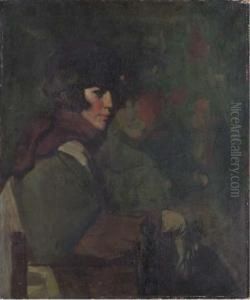 Portrait Of A Young Woman, Seated And Turned To The Right by Albert Rosenthal