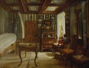 Barockes Interieur. by Toby Edward Rosenthal