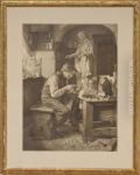 Interior Scene With Wood Carver - view 1