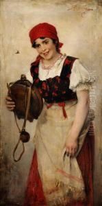 Zena S Cutorou by Ignac Roskovics