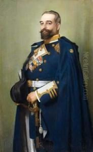Portrait Of A German Admiral Alfred Von Tirpitz by Christian Meyer Ross