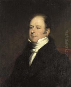 Portrait Of A Gentleman, Bust-length, In A Black Coat And White Foulard thumbnail