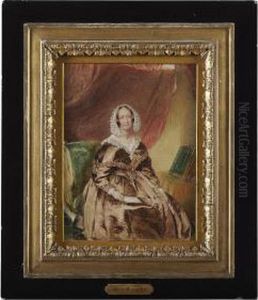 Three Quarter Length Portrait Of Mrs Skene In An Interior by William Charles Ross
