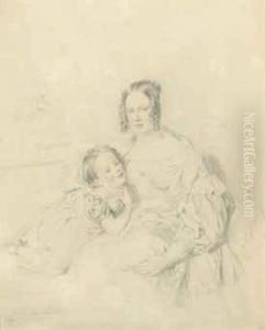 A Double Portrait Of A Woman And Child by William Charles Ross
