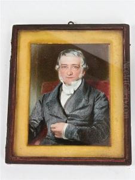 Portrait Of A Gentleman, Wearing A Grey Coatwith White Shirt And Neckerchief - view 1