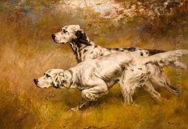 English Setters On Point - view 1