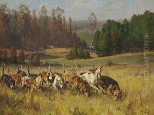The Pack At Full Cry by Percival Leonard Rosseau