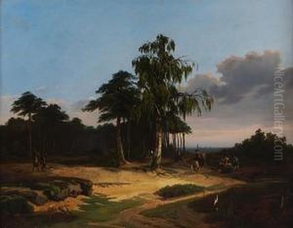 An Elegant Hunting Party In An Extensive Landscape - view 1