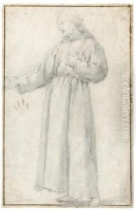 A Standing Monk With Outstretched Arm by Matteo Rosselli