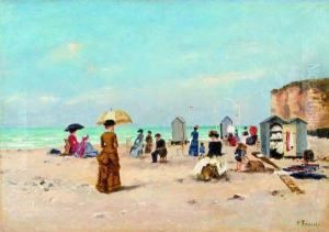 Elegantes A La Plage Pres Des Cabines