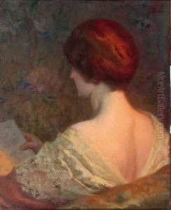 Jeune Femme De Dos Lisant by Edouard Rosset-Granger