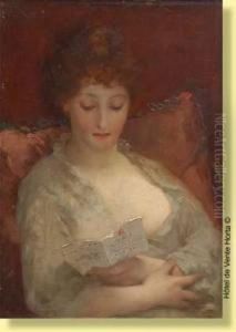 Jeune Femme A La Lecture by Edouard Rosset-Granger
