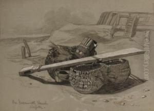 A Group Of Unframed Drawings And Watercolours Including: Two Head Studies Of Mrs Rossetti; Yarmouth Beach, Norfolk; Colnbrook Dale; Study Of An Alligator (