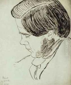 Portrait Of William Holman Hunt by William Michael Rossetti