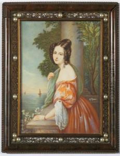 A Lady Standing On A Terrace - view 1
