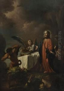 Gesu Tentato Nel Deserto Servitodagli Angeli