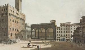 View Of The Piazza Della Signoria, Florence by Cosimo Rossi-Melocchi