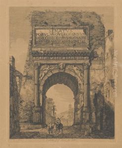 Veduta Dell'arco Di Tito by Luigi Rossini