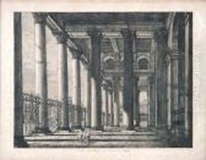 Veduta Dell'interno Del Pronao Del Pantheon by Luigi Rossini