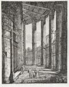 Interno Del Pronao Del Tempio Di Vesta; Interno Del Colosseo by Luigi Rossini