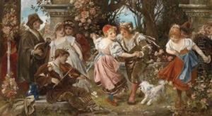 Musicians And Dancers In A Park Landscape